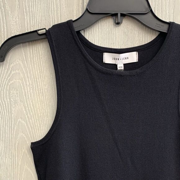 John + Jenn Side Laced Knit Dress Black Sleeveless Medium NWT - Picture 7 of 10